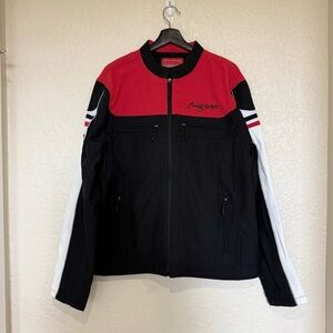 Barrett-Jackson Racing Jacket Size XL Red, White, and Black Paneling Car Auction